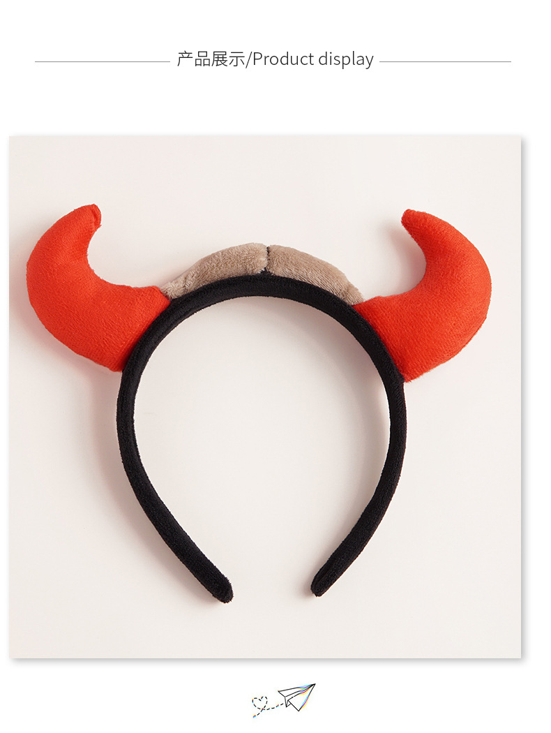 New  Korea Cute  Horns Bow Knots Hairband display picture 5