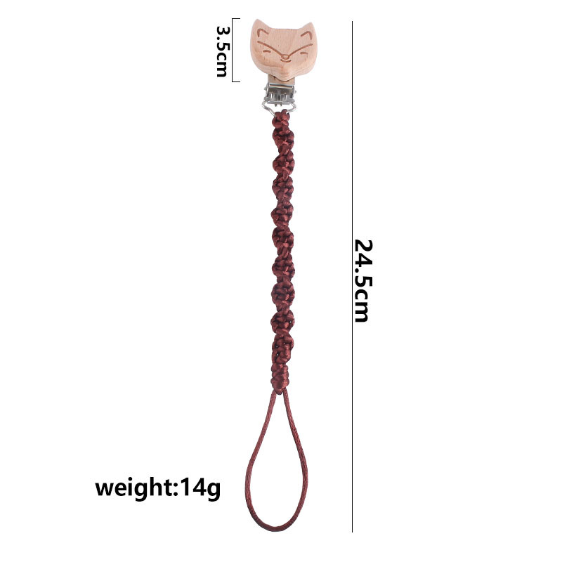 Nueva haya de dibujos animados animal chupete clip DIY bebé creativo hecho a mano tejido chupete cadena pezón cuerda