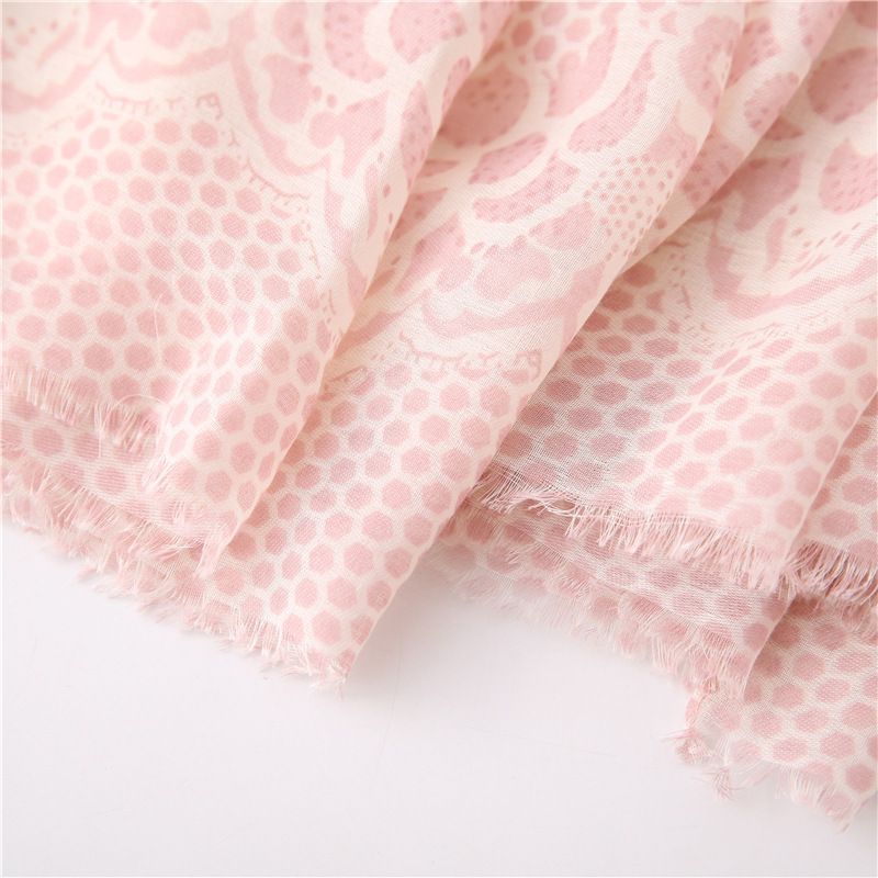 Cotton And Linen Scarf Women Spring And Autumn Wild Feather Plain Pattern Long Shawl Women Suppliers China display picture 2
