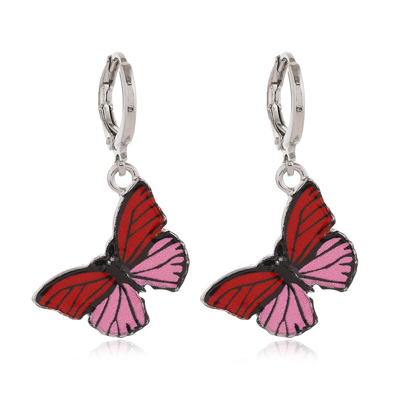 Fashion Retro Ins Colorized Butterfly Drop Oil 3-piece Earrings Japan And South Korea Fresh Personality Temperament Wild Set Earrings display picture 3