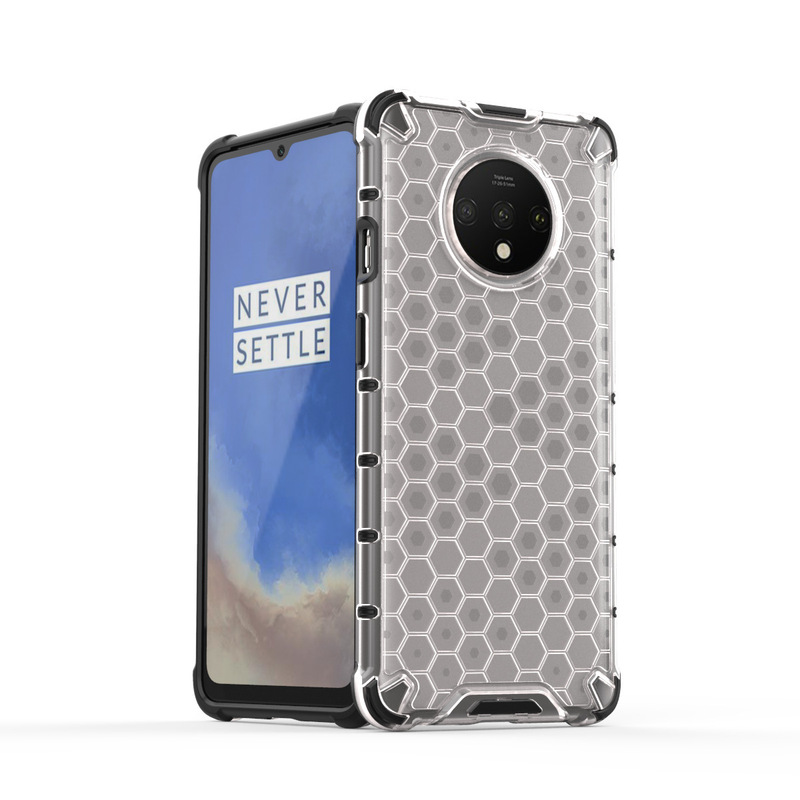 Suitable for one plus 7T 1+7T honeycomb anti-fall mobile phone case Moto G8plus transparent color armor all-inclusive protective cover