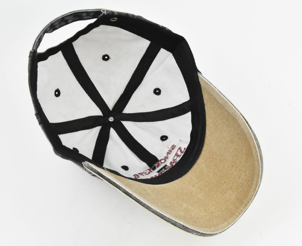 New washed three-dimensional baseball cap with patchwork denim patch embroidered duckbill sunshade hat_voghion.com