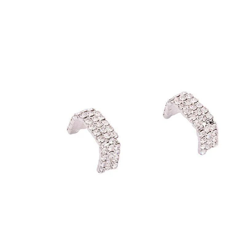 Серьги из серебра 925, корейский дизайн, инкрустация кристаллами, золотой/серебряный штифт