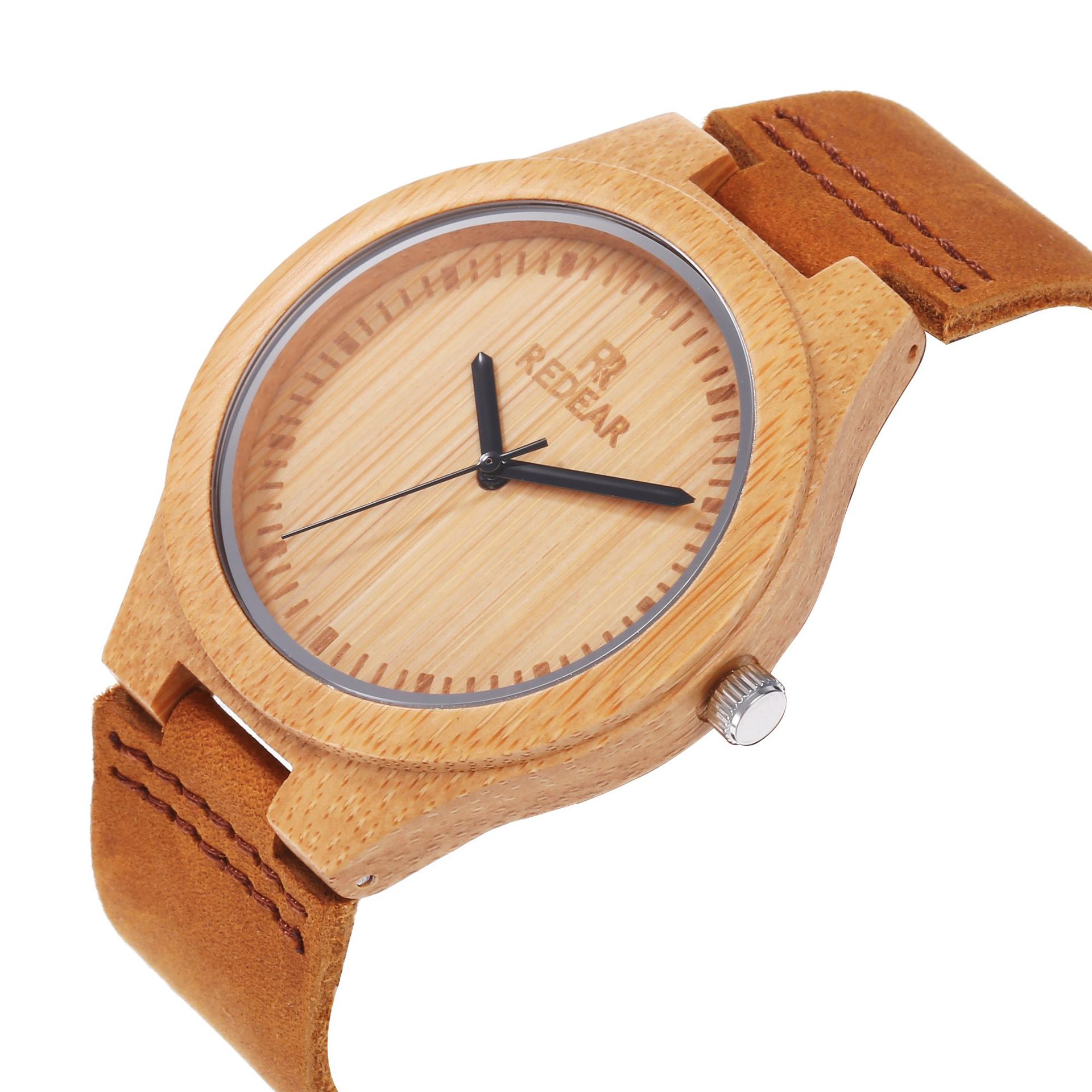 新款情侣款竹木手表 木质皮表带手表现货批发亚马逊日本站热卖款