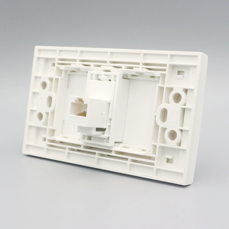 120型一位网络直通面板单口母对母CAT5E网线宽带电脑插座网络模块