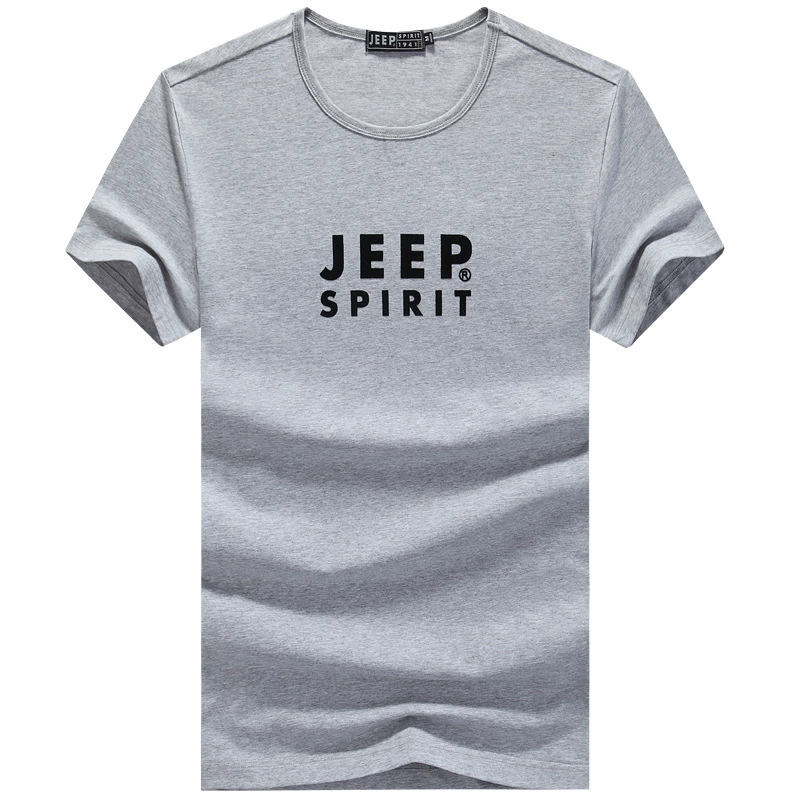 JEEP SPIRIT новая весенне-летняя хлопковая Футболка Молодежная модная повседневная мужская футболка с круглым вырезом и короткими рукавами Топ 4030