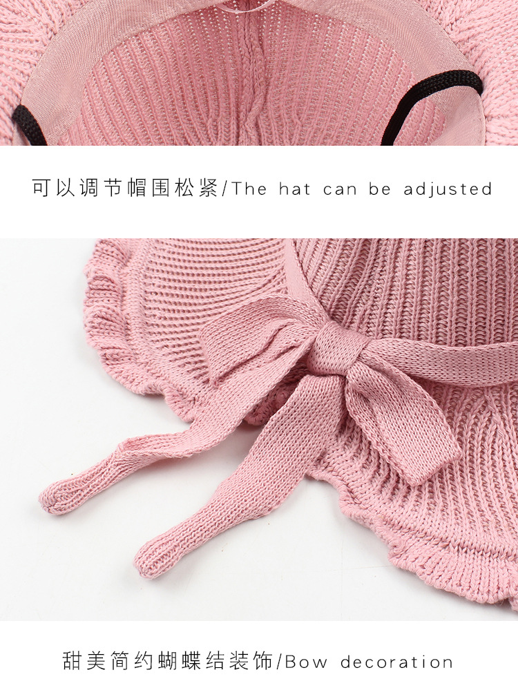 Fisherman Hat New Lotus Leaf Big Brim Hat Summer Bow Foldable Sunscreen Sun Hat Wholesale Nihaojewelry display picture 10