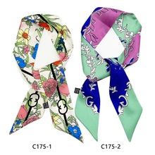 韩版新款百搭花卉女士装饰小丝巾缠绑包包手柄丝带发带小领巾批发