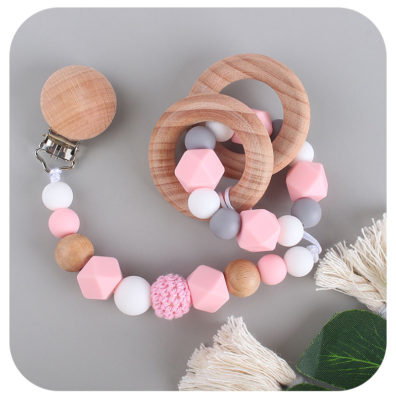 Bebé creativo Beech anillo juguete nuevo octogonal silicona teether pulsera infantil formación teether palo