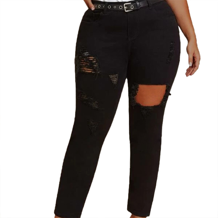 Slim holes jeans nihaostyles wholesale clothes NSWL91713