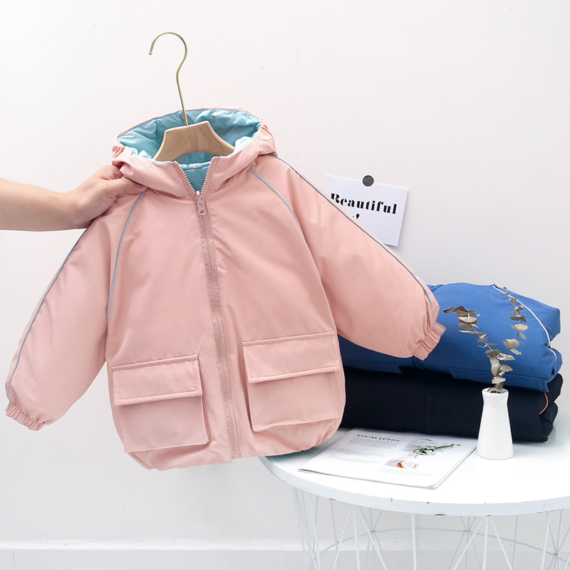 2020冬季儿童羽绒服韩版纯色加厚童羽绒服双面穿男童女童羽绒服|ms