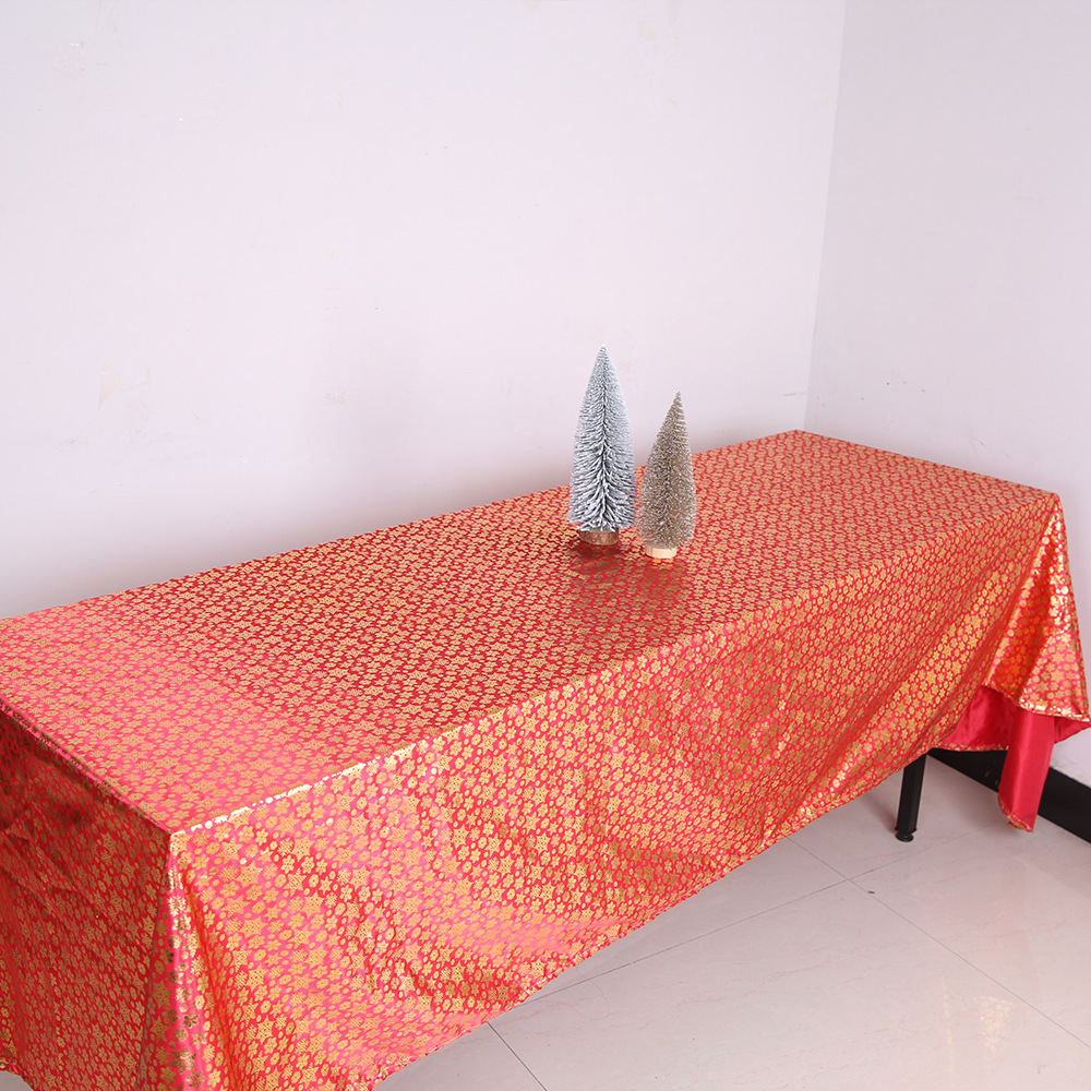 Christmas Decorative Tablecloth Dining Table Tablecloth Snowflake Coffee Table Cover Cloth Christmas Sanding Tablecloth_voghion.com