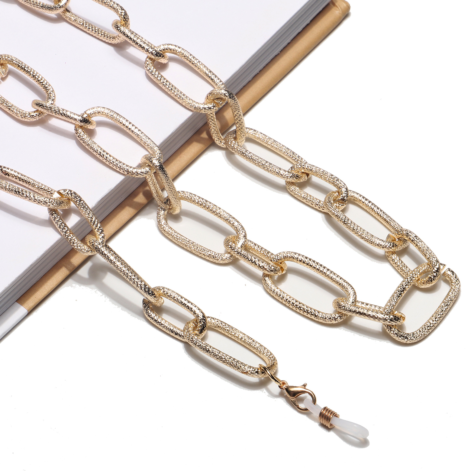 35g Weight Metal Material Gold, Silver Color Fashionable And Simple Color Retention Gold Thick Aluminum Chain Glasses Rope Metal Glasses Chain Wholesale Nihaojewelry 3