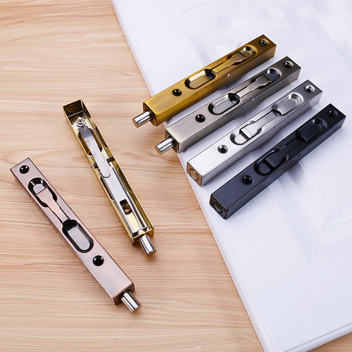 Stainless steel extended concealed bolt, box door bolt, mother door heaven and earth plug, invisible double-open anti-theft door bronze bolt