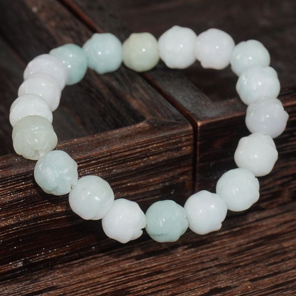 Emerald Lotus Beads Bracelet Fashionable DIY manual jade Hand string Jewelry Hand string