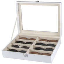 現貨批發現貨供應白色8位眼鏡收納展示箱8只太陽鏡墨鏡收納收藏盒