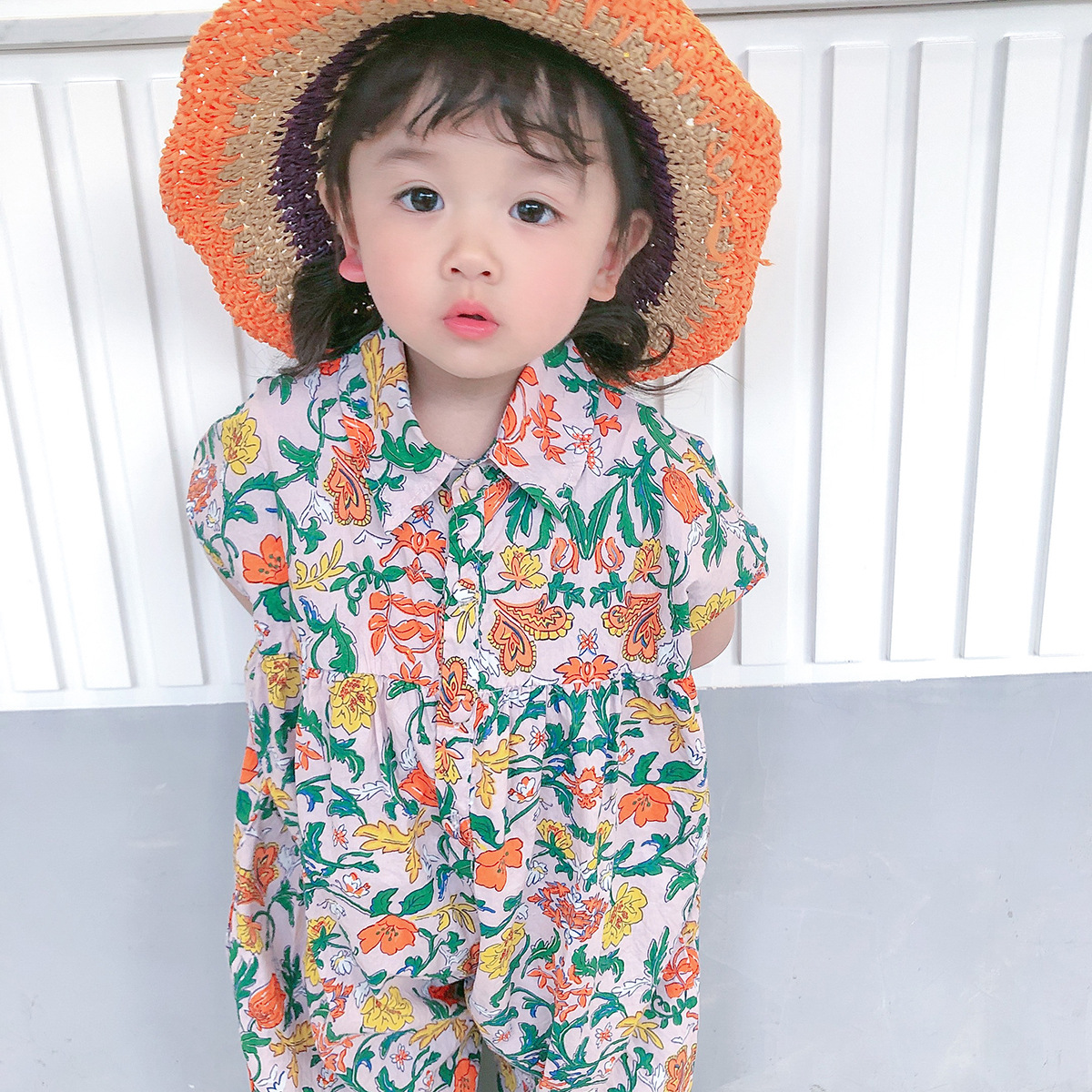 Straw Hat Summer Beach Small Fresh Japanese Sunscreen Child Fisherman Hat Korean Fashion Parent-child Rainbow Hat Wholesale Nihaojewelry display picture 8