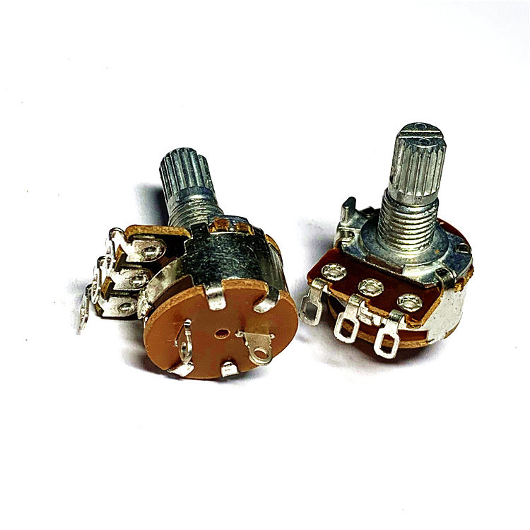 R16 148 穿线脚 B5K 500K 梅花柄 插脚 旋转 调光 带开关电位器