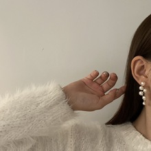 有层次感的珍珠流苏耳环S925银针百搭气质温柔系小众耳钉女2020新