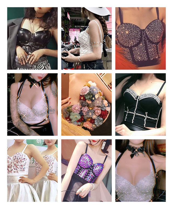 Customized beaded vest sample Drawing Board OEM customized try Women's vest sling ODM clothing processing factory