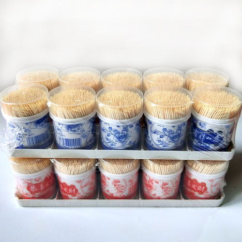 Creative square box simple toothpick double-ended wholesale disposable bamboo hotel restaurant simple square box toothpick