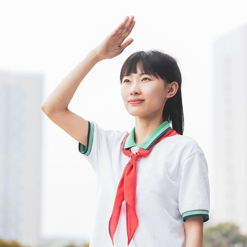 得力50550学生纯棉1.2米通用标准正品丝绸涤纶棉布绸缎大号红领巾