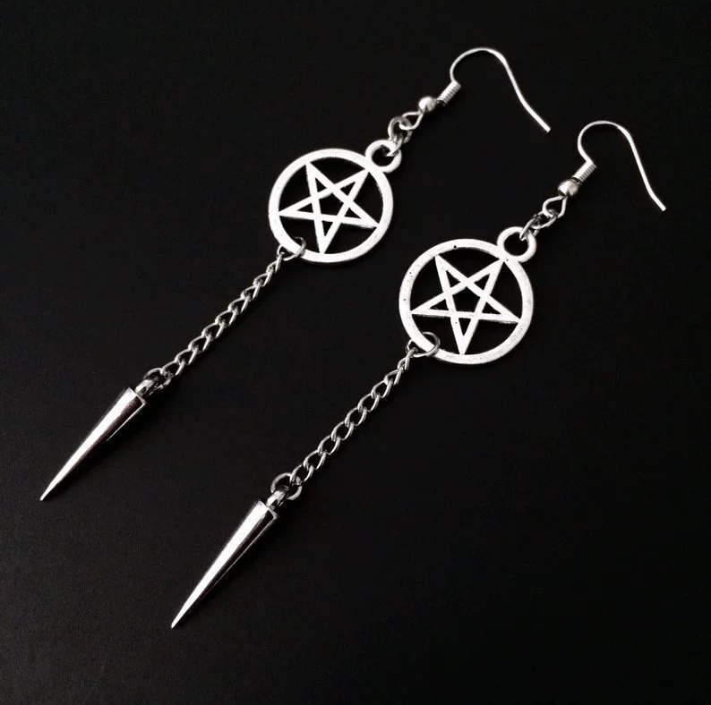 Пентаграмма шилон Темная готикаPentagram Supernatural серьги кросс-борт зарубежная торговля