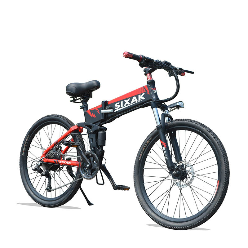 厂家26寸折叠锂电自行车/变速越野电动山地车成人助力单车|ru