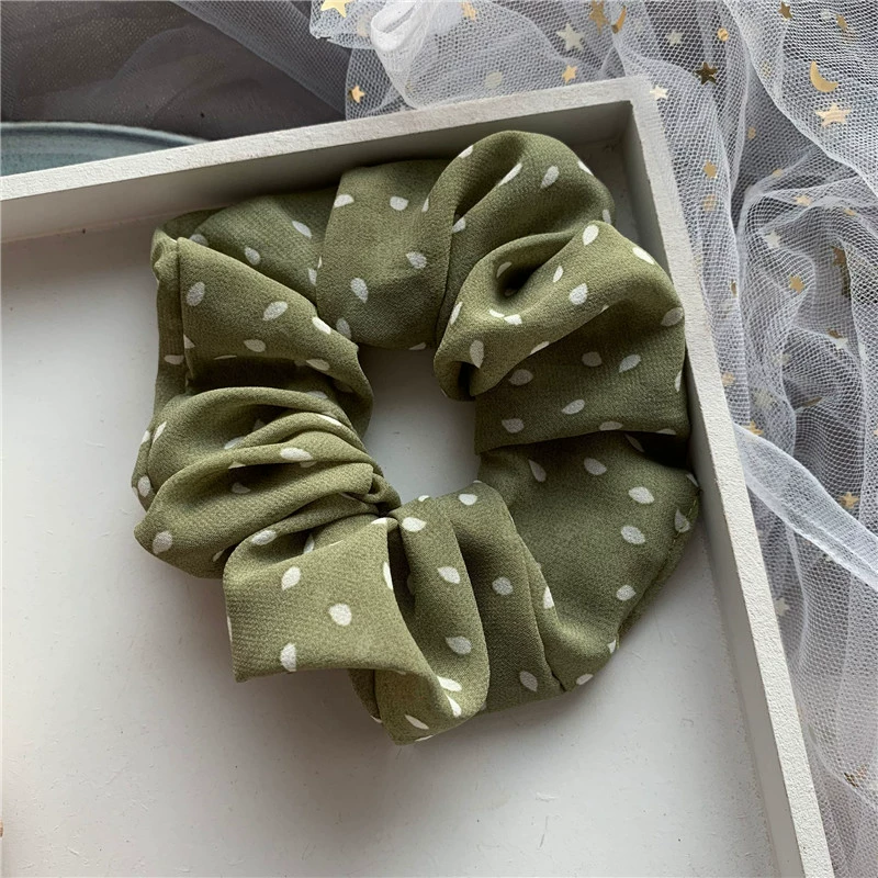 Пончик для волос из фатина (универсальный бренд), канва, горохи, стиль ЮжнаяKорея