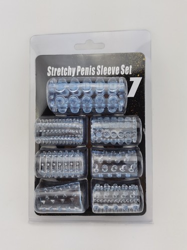 Transparent Sexy 7-piece Set Male Penis Sleeve Crystal Sleeve Couples Toy Adult Sex Toys Caterpillar Finger Sleeve