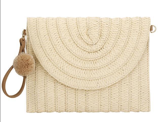 Straw Solid Color Square Weave Evening Bags display picture 4