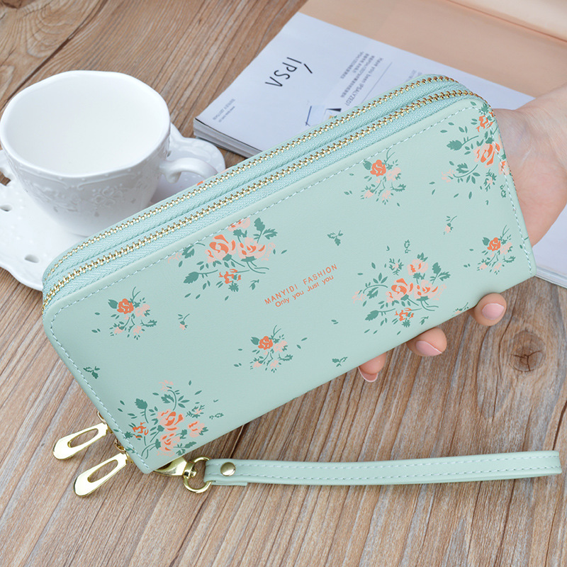 2020 new pattern lady wallet Women's Doubles zipper clutch bag have more cash than can be accounted for printing High-capacity double-deck Wallet mobile phone Small bag