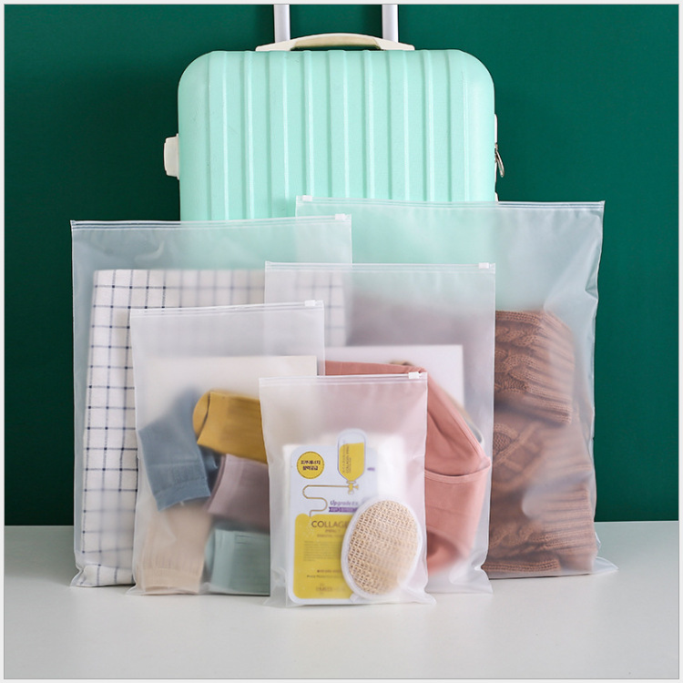 Bolsa de cremallera sellada esmerilado ropa de plástico Ziplock equipaje bolsa PE ropa bolsa de embalaje bolsa de ropa