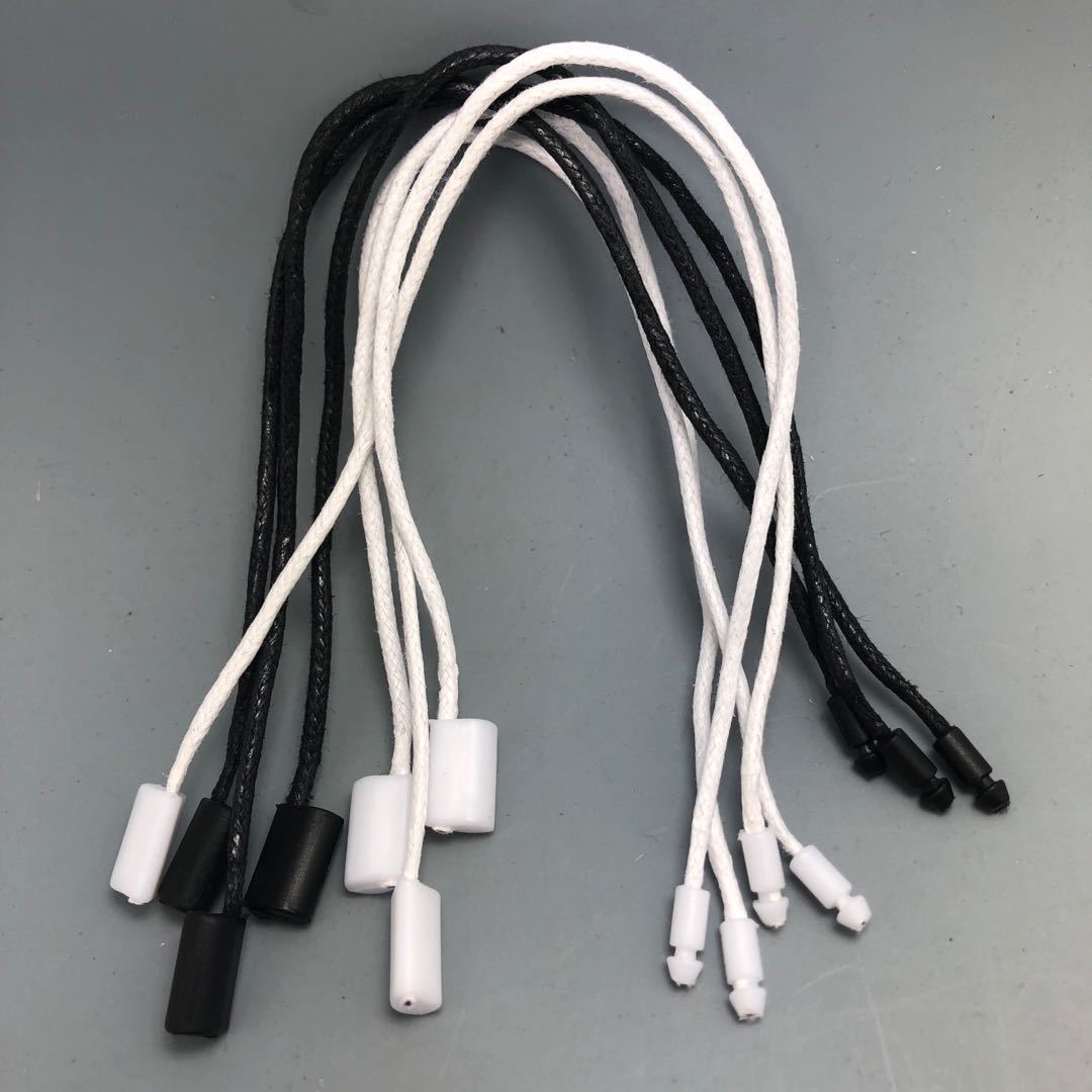 Clothing hanging tablets melon seed white black Wax rope Tag rope Lanyard Line Apparel trademark Wearing rope Snap Fasteners