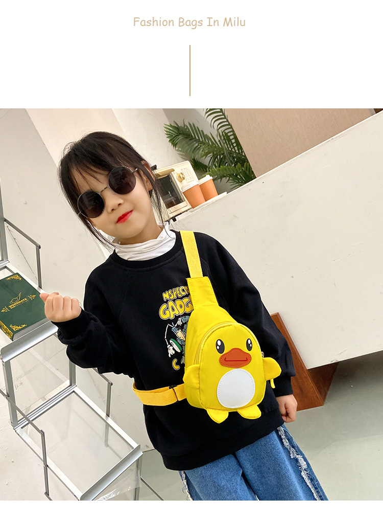 Cartoon Canvas Bag Cute Duck Child Chest Bag Small Satchel display picture 48