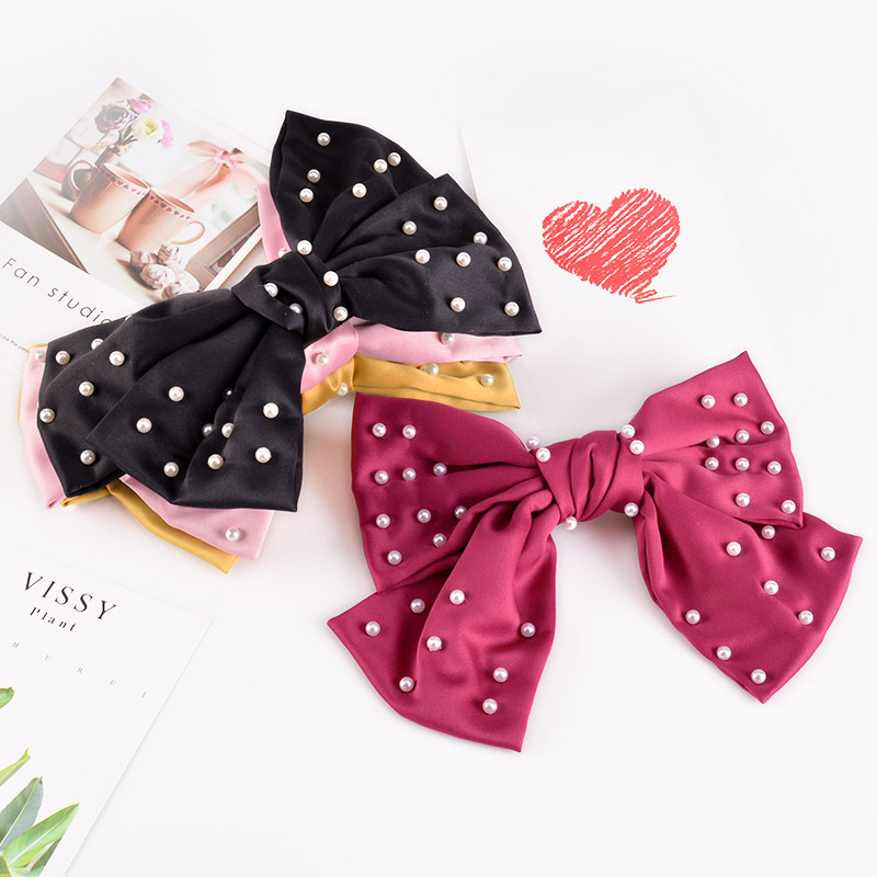 Fashion Pearl Bow Hairpin display picture 4