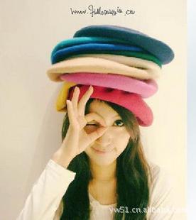 Korean Autumn/Winter Women's Wool Beanie Cap Dandelion Hat Painter's Hat B001 Hat