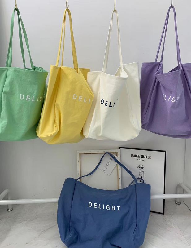 Deicygirl Homemade New Summer Shoulder Large Capacity Letter Canvas Bag Candy Color Fashion Canvas Bag Trendy