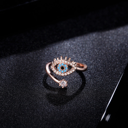 creative eye of the demon ring opening blue eyes of foreign trade wholesale jewelry fashion accessories 