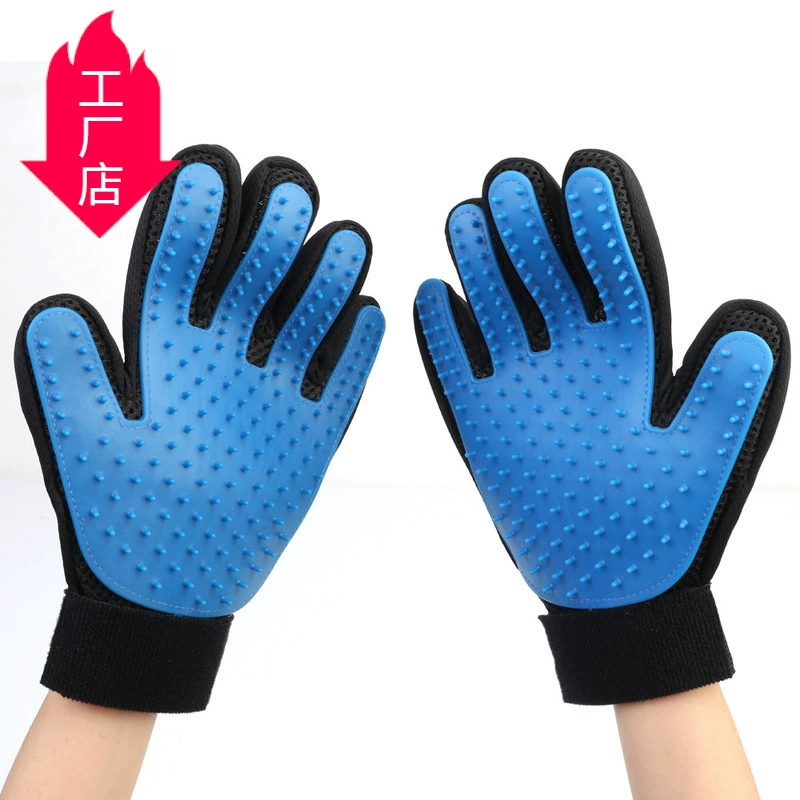 Универсальные перчатки для ухода за животными (для кошек и собак): для мытья, массажа, удаления шерсти, портативная щетка с пятью пальцами.