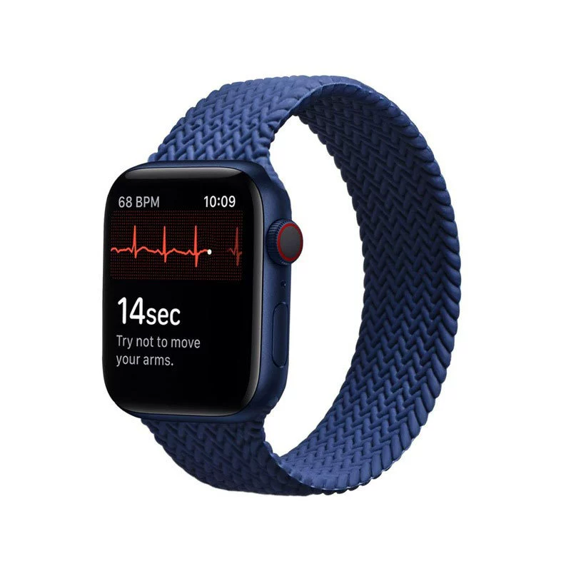 Кожаный эластичный тканый силиконовый браслет для часов apple