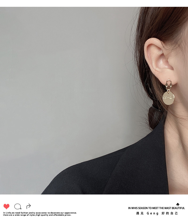 New Trendy European And American Round Asymmetric Earrings Korean Temperament Earrings Ear Jewelry display picture 5