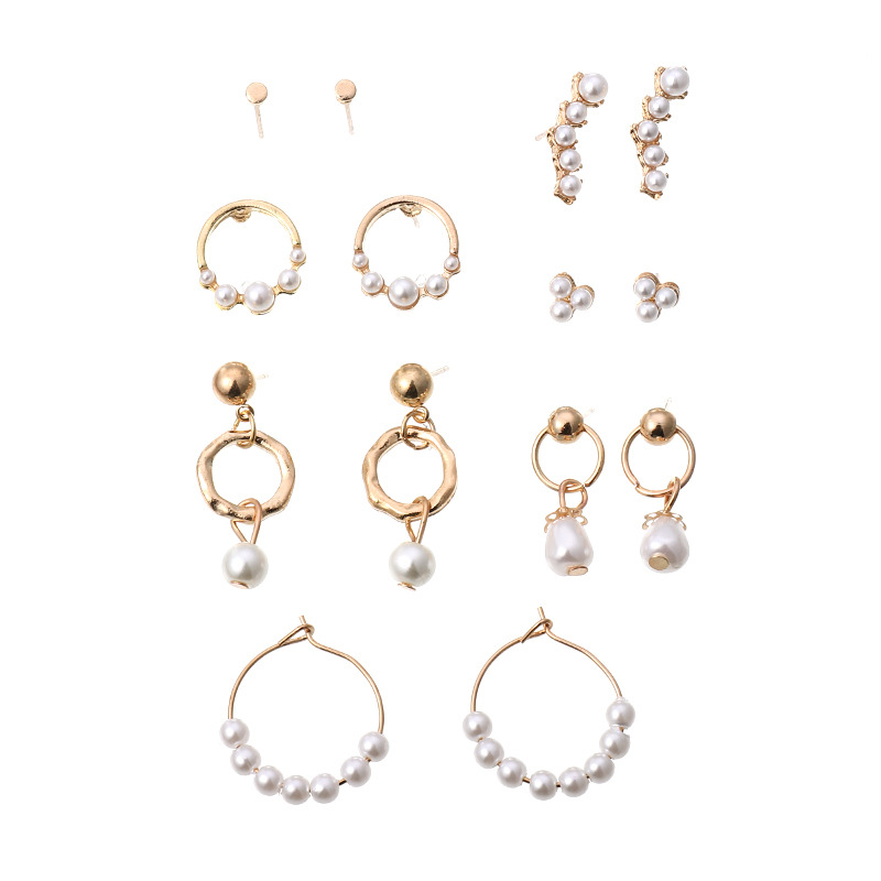 Pearl Creative Earrings 7 Pairs Set display picture 7