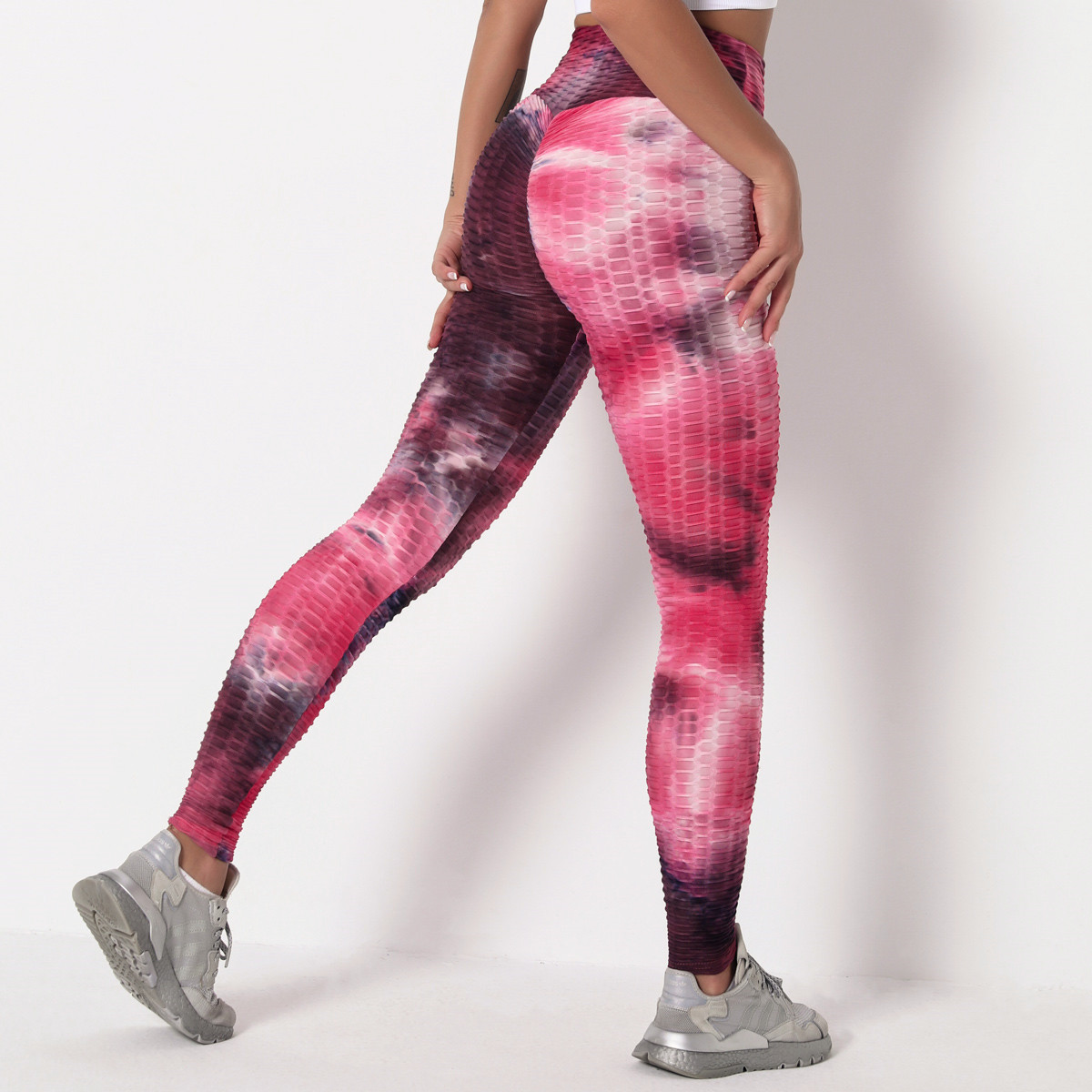 pantalones de yoga con efecto tie-dye en jacquard de tinta NSNS11006