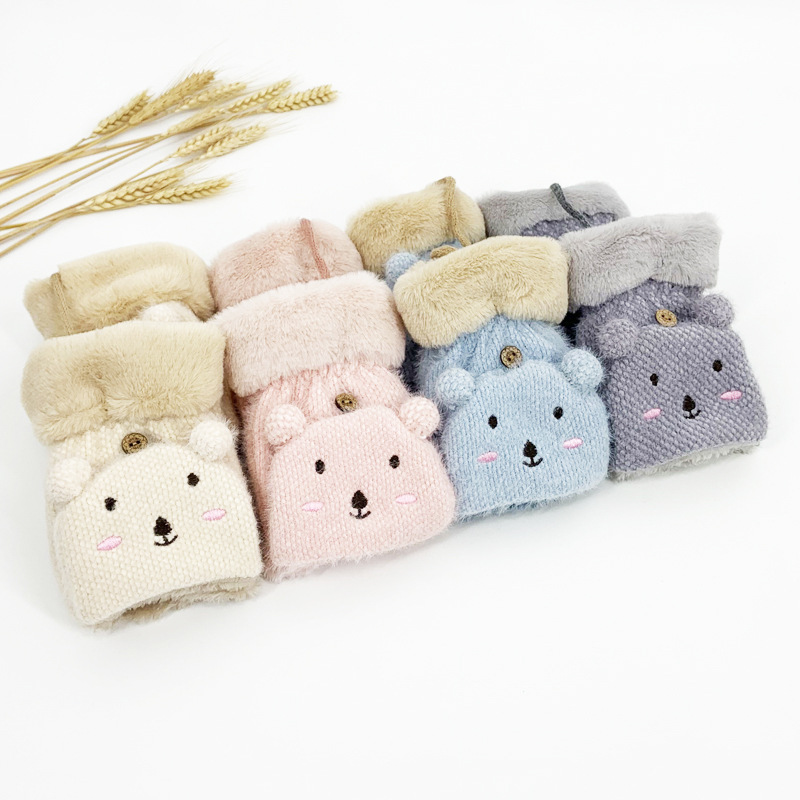 glove Cold proof new pattern Plush thickening Windbreak keep warm lovely Cartoon student Korean Edition solar system Ride a bike Flip