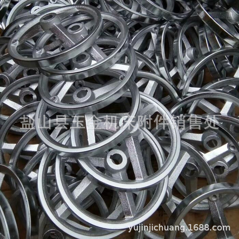 厂家内孔异型定做机床铸铁镀铬手轮机械三条筋铁手轮光滑不磨手