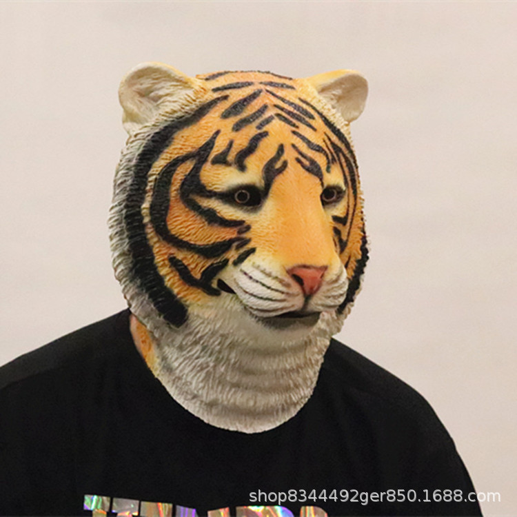 Tigre animal capucha máscara Halloween horror divertido Live rendimiento props Sur China Tiger máscara