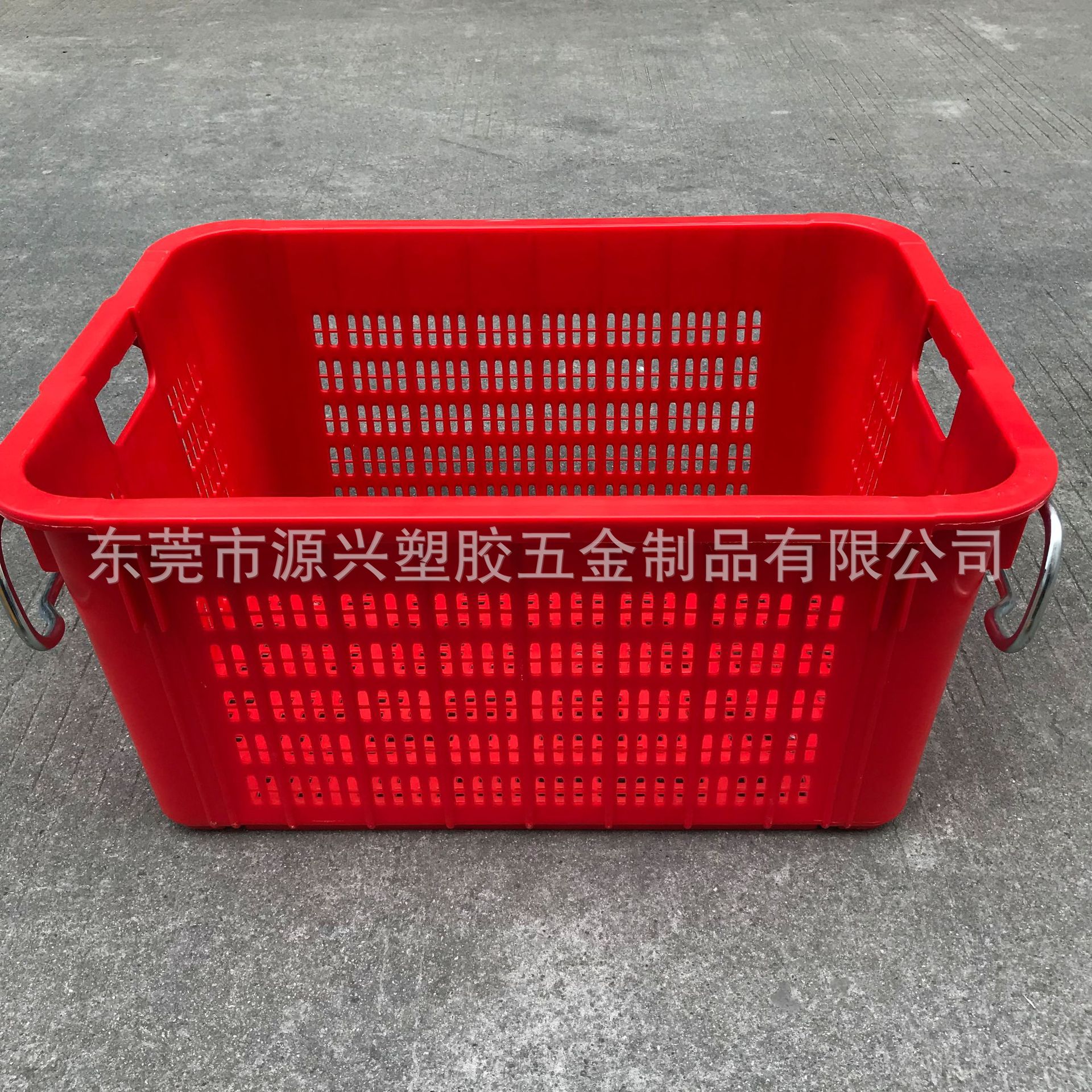 加厚长方形蔬菜塑料筐 塑胶水果铁耳箩超市生鲜冷链分拣配送胶筐