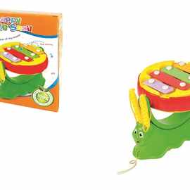 欢乐小蜗牛儿童乐器拉线卡通蜗牛敲击敲琴手拍鼓玩具