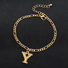 Brand accessory, universal pendant with letters, ankle bracelet, European style, wholesale